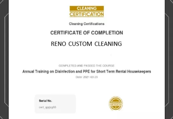 Disinfecting certification